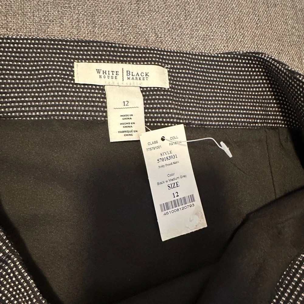 White House Black Market Gray Pencil Skirt Knee-Length‎ Work